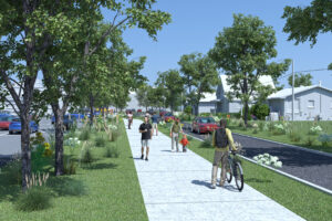 Figure 2 : vue du trottoir, depuis la rue Notre-Dame