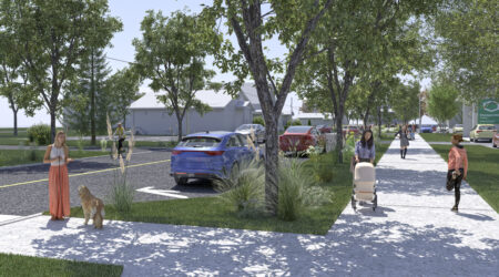 Figure 3 : aménagement paysager, vue du trottoir depuis la rue Saint-Pierre